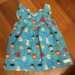 Brand new never worn girls custom made Ariel little mermaid tunic pearl top sz 8